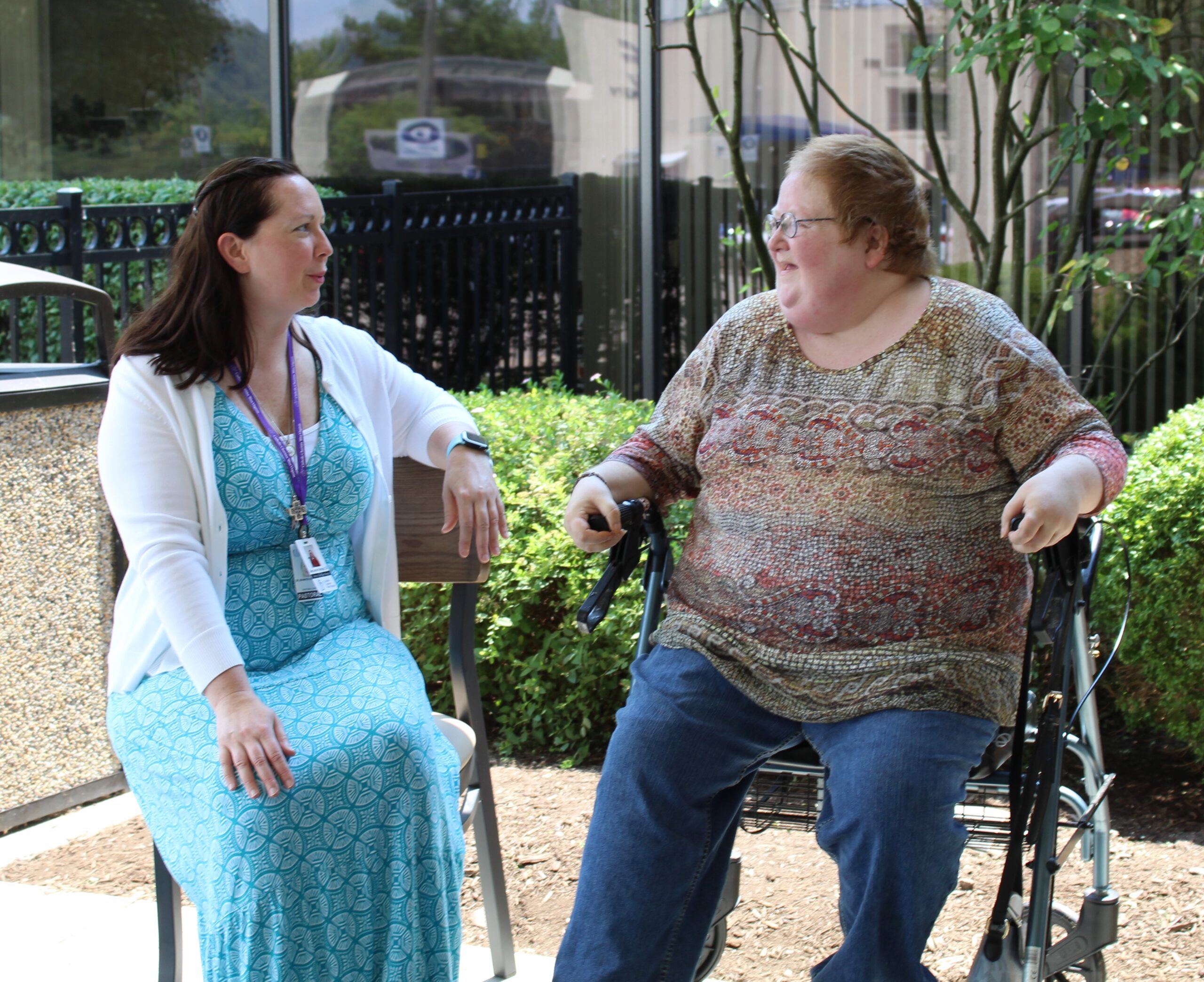 CCWVa Hospital Transition Program Case Manager talks with client
